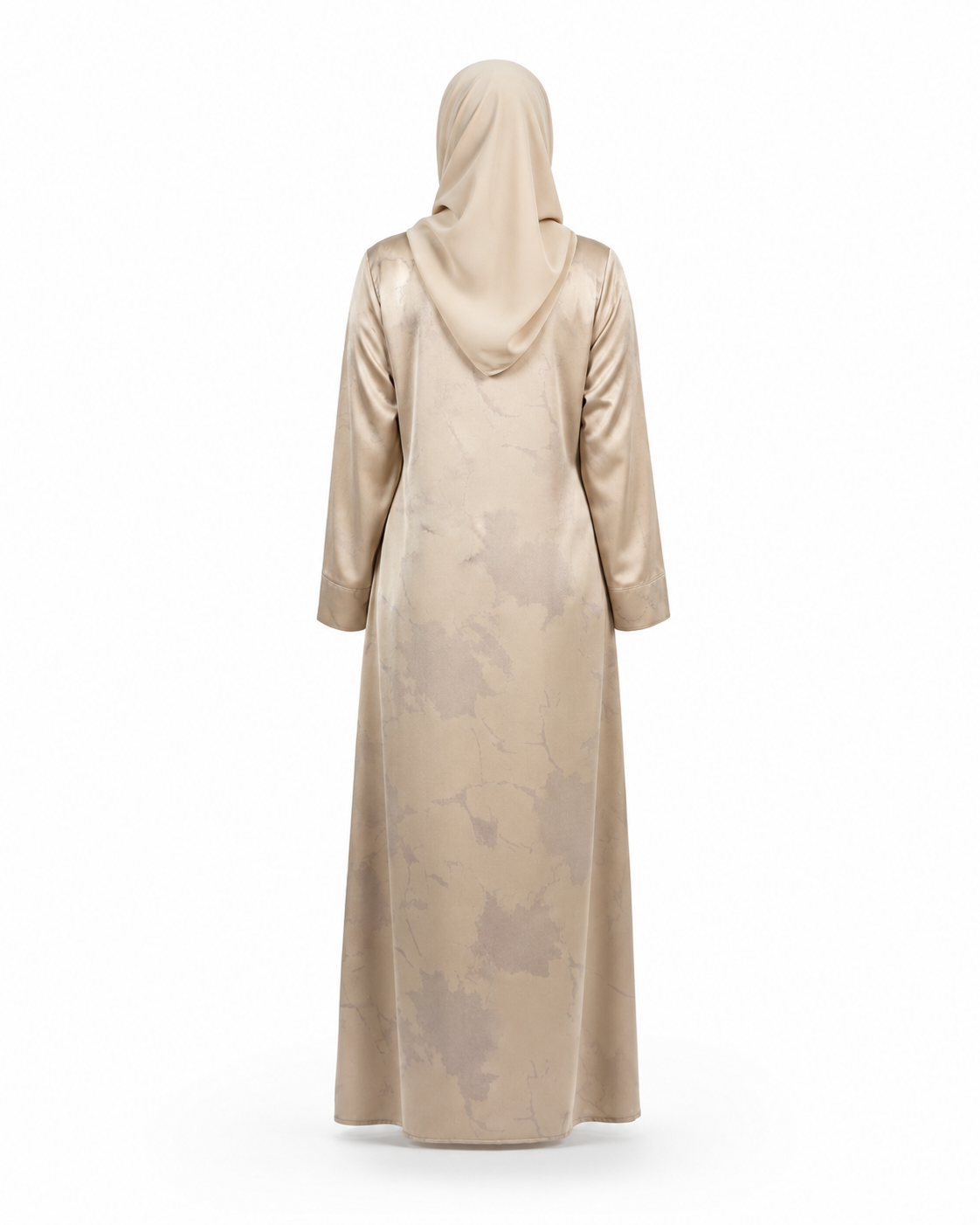 Zohroze Champagne Beige Satin Abaya