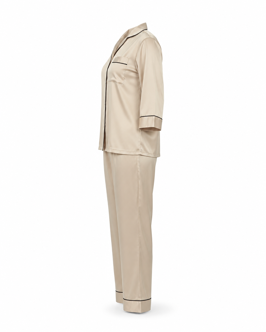 Zohroze Desert Taupe Satin Nightsuit