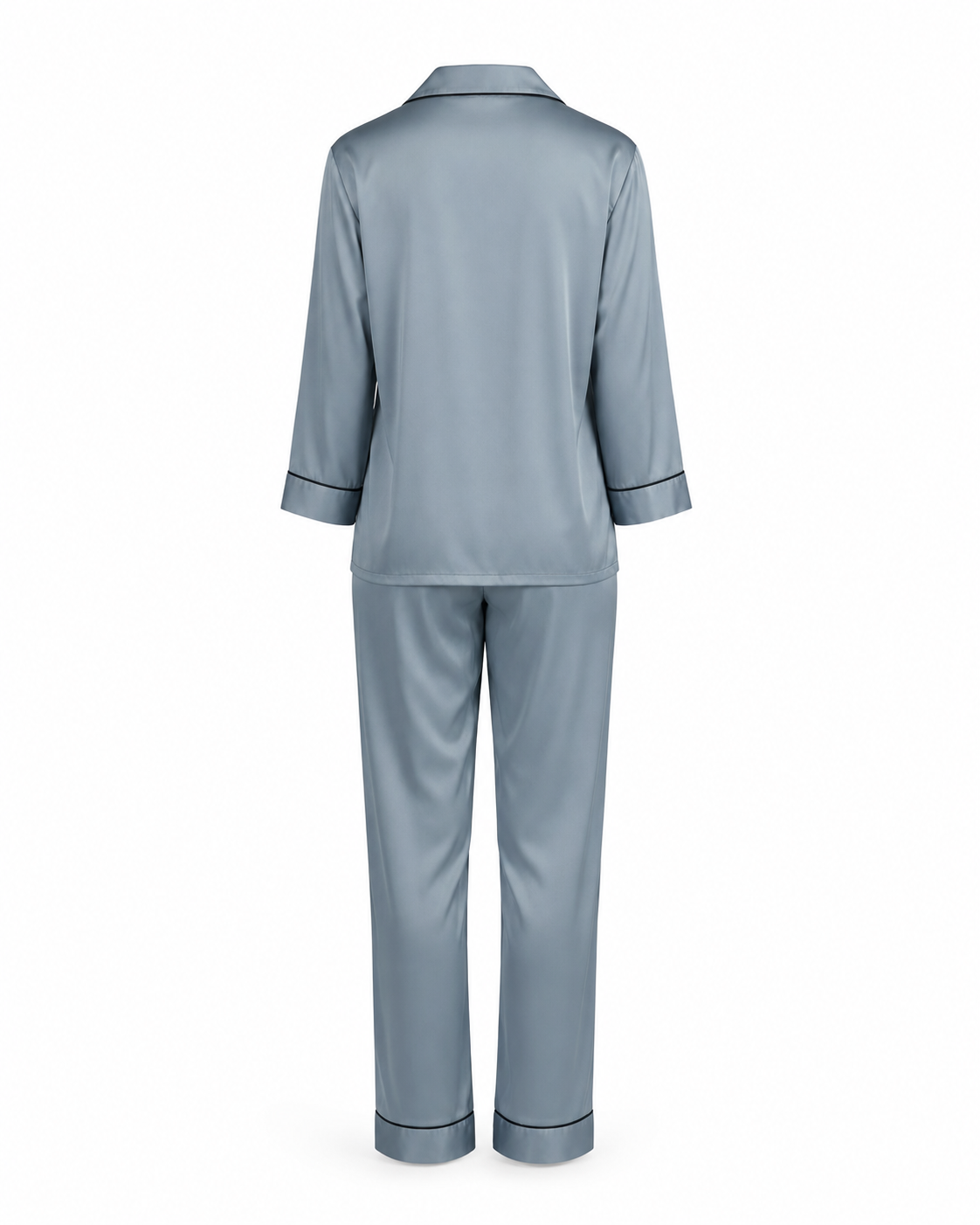 Zohroze Dusty Blue Grey Satin Nightsuit