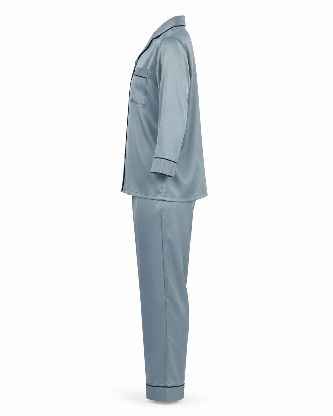 Zohroze Dusty Blue Grey Satin Nightsuit