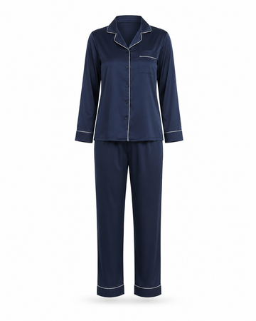 Zohroze Midnight Navy Satin Nightsuit