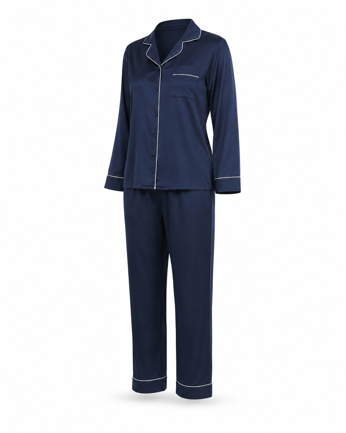 Zohroze Midnight Navy Satin Nightsuit