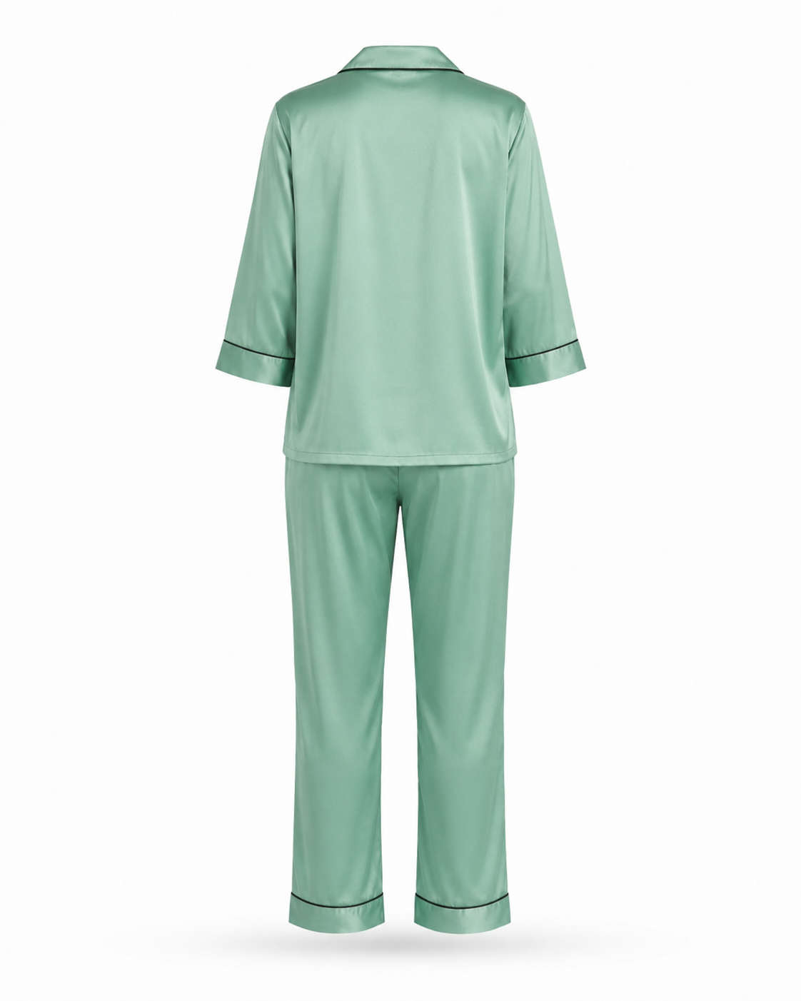 Zohroze Mint Mist Satin Nightsuit – Sage Green