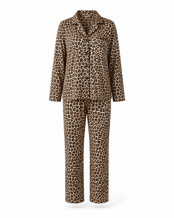 Zohroze Brown Animal Print Velvet Nightsuit