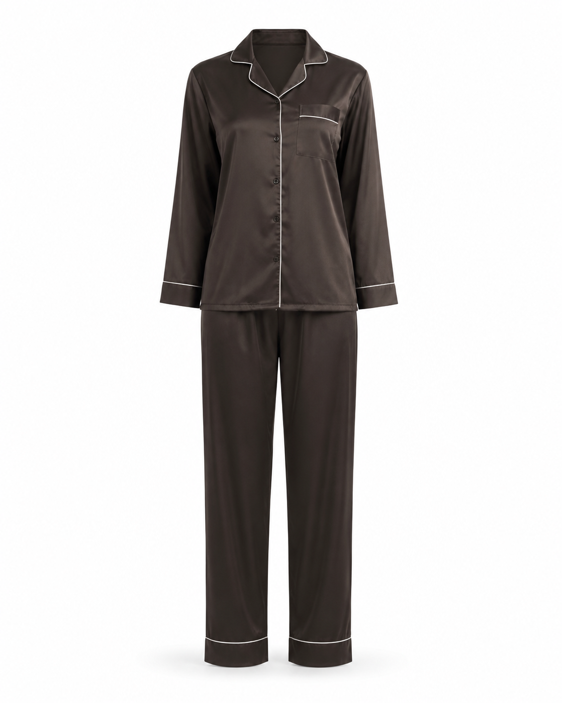 Zohroze Espresso Luxe Satin Nightsuit