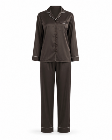 Zohroze Espresso Luxe Satin Nightsuit