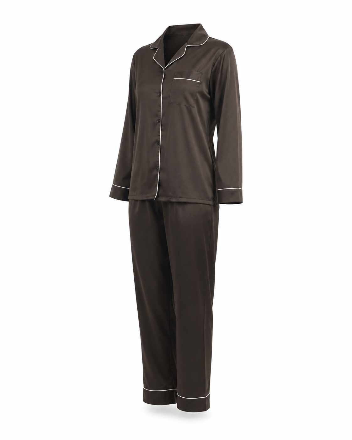 Zohroze Espresso Luxe Satin Nightsuit