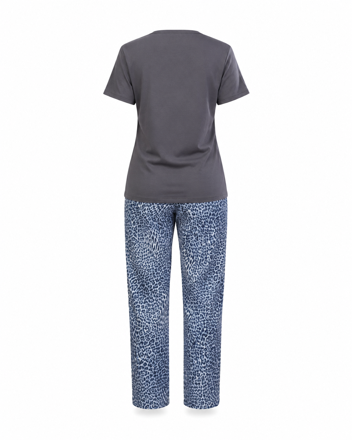 Zohroze Grey Leopard Cotton Pajama Set