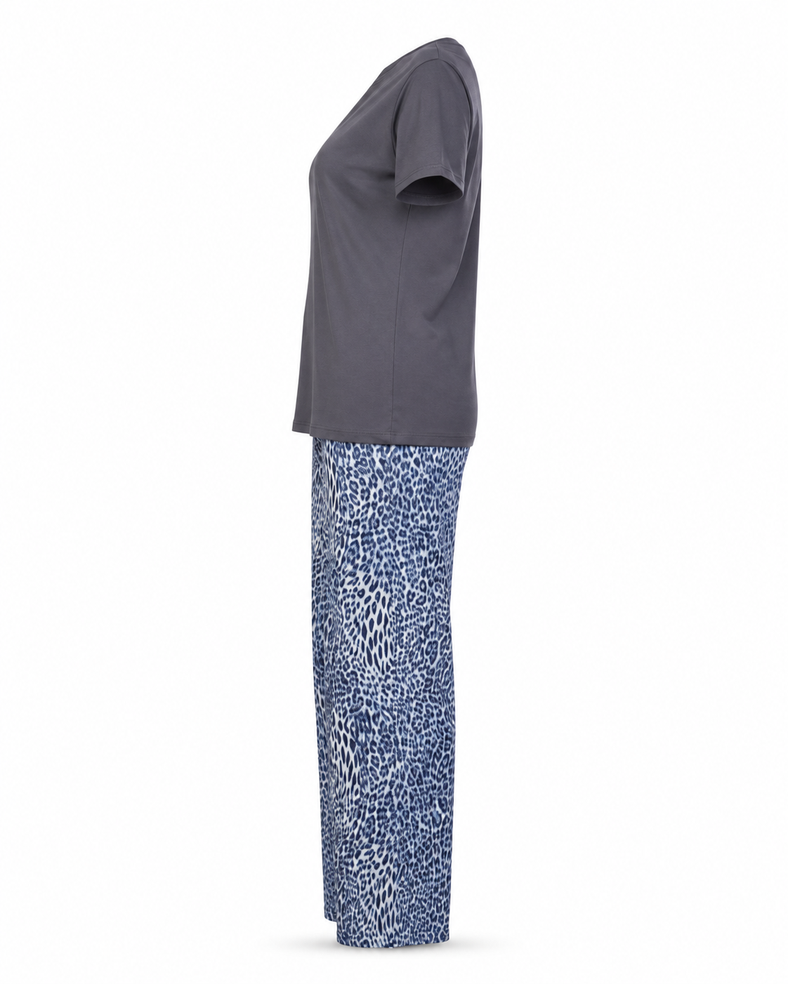 Zohroze Grey Leopard Cotton Pajama Set