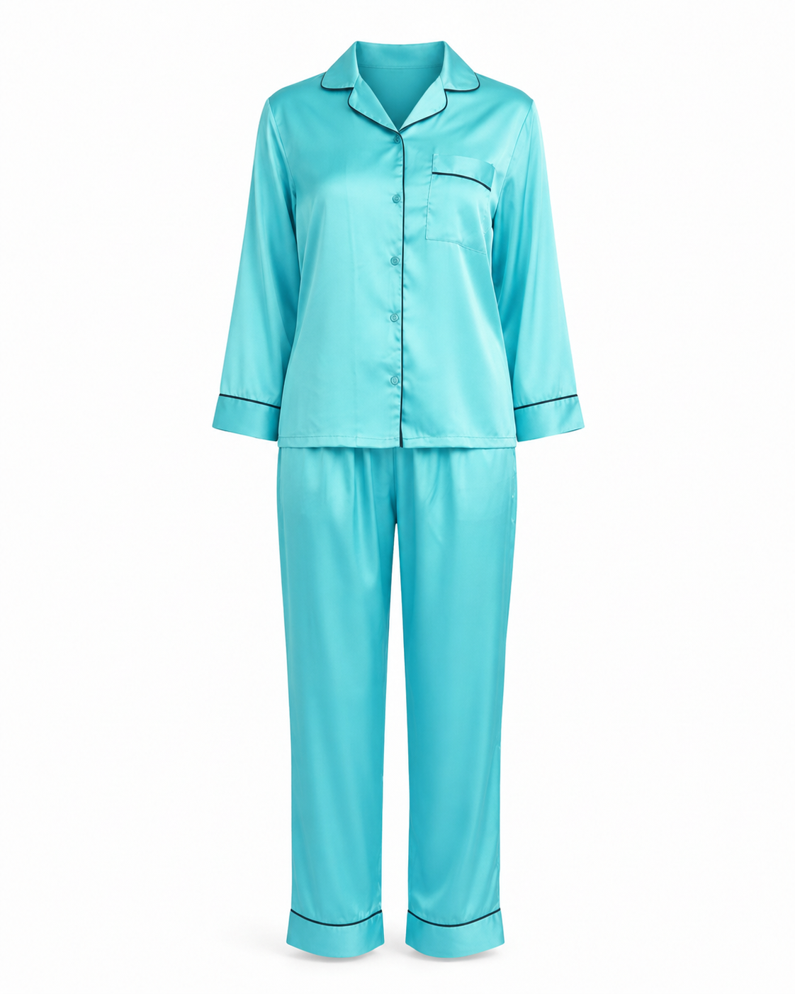 Zohroze Aquamarine Dream Satin Nightsuit