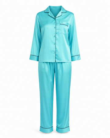 Zohroze Aquamarine Dream Satin Nightsuit