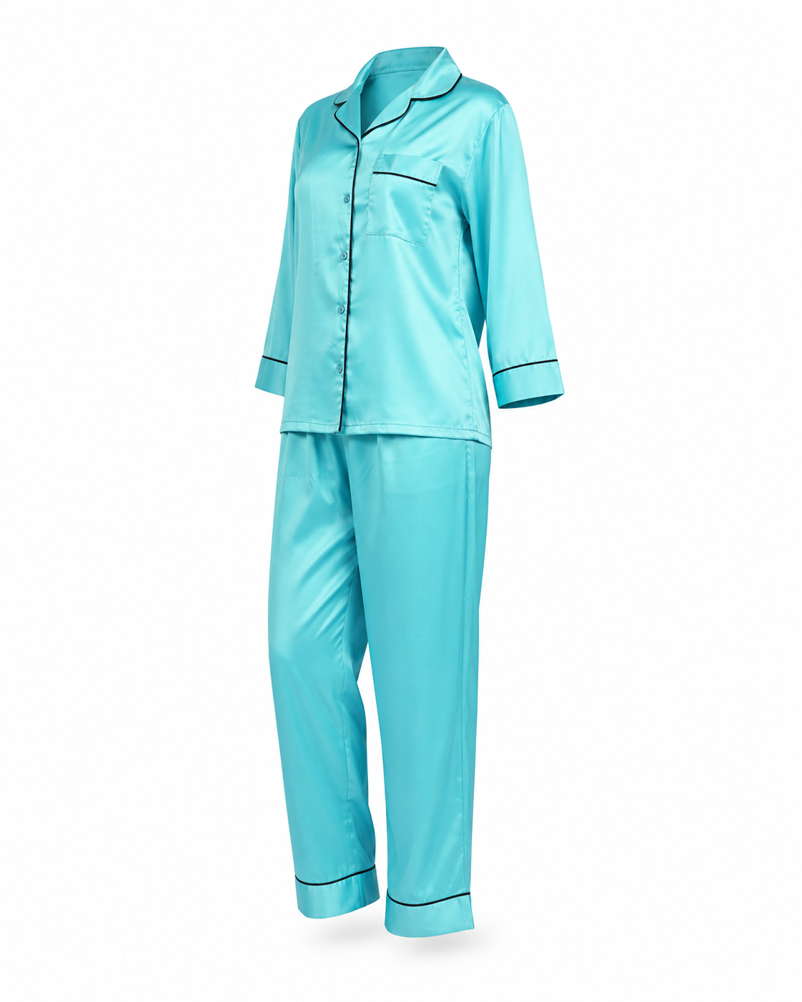 Zohroze Aquamarine Dream Satin Nightsuit