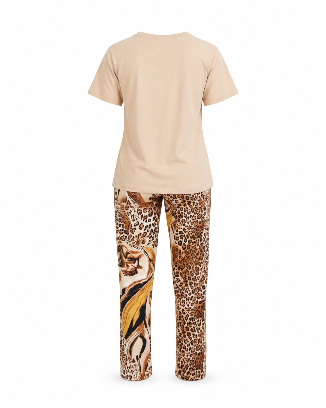 Zohroze Beige Animal Print Pajama Set