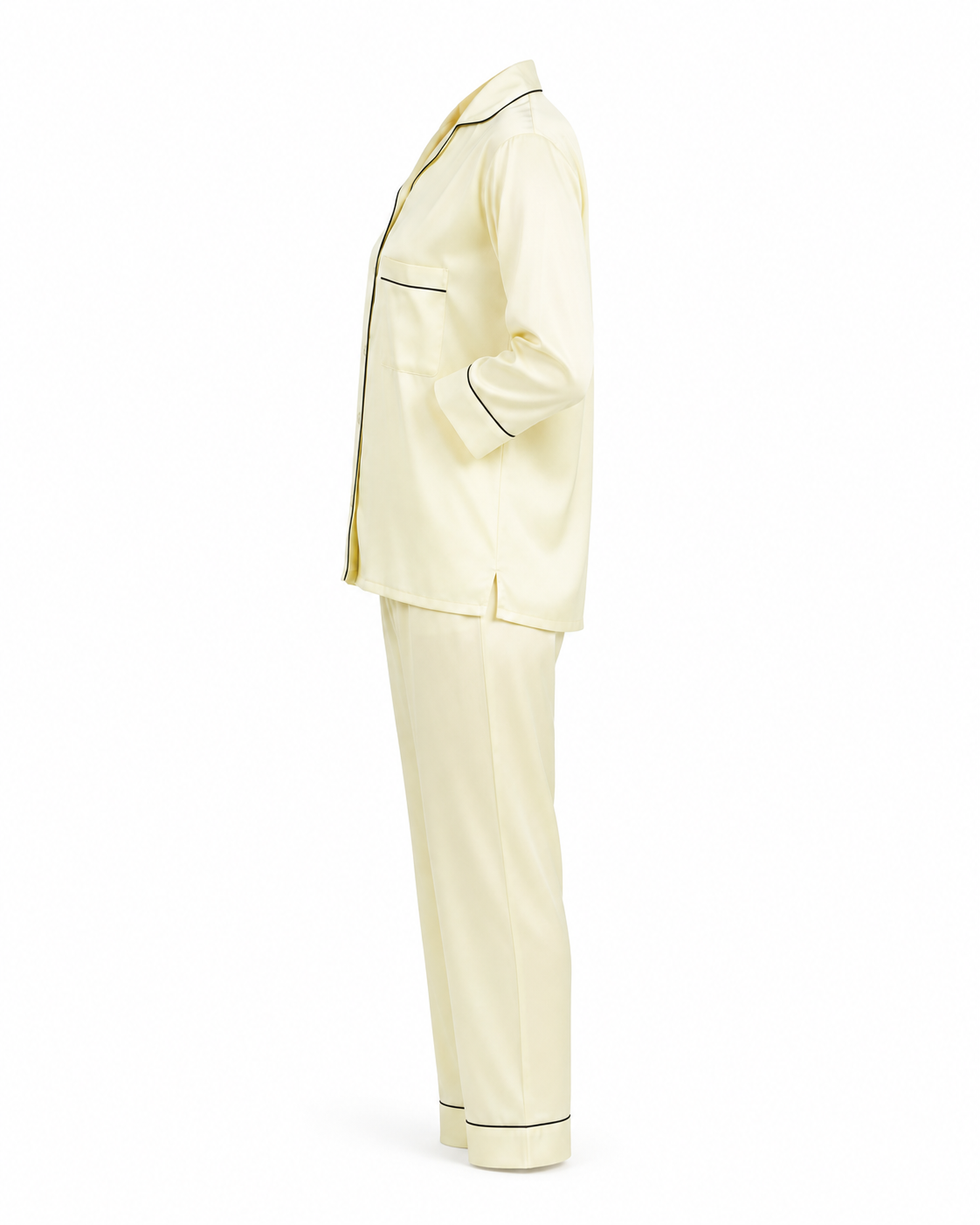 Zohroze Lemon Chiffon Satin Nightsuit