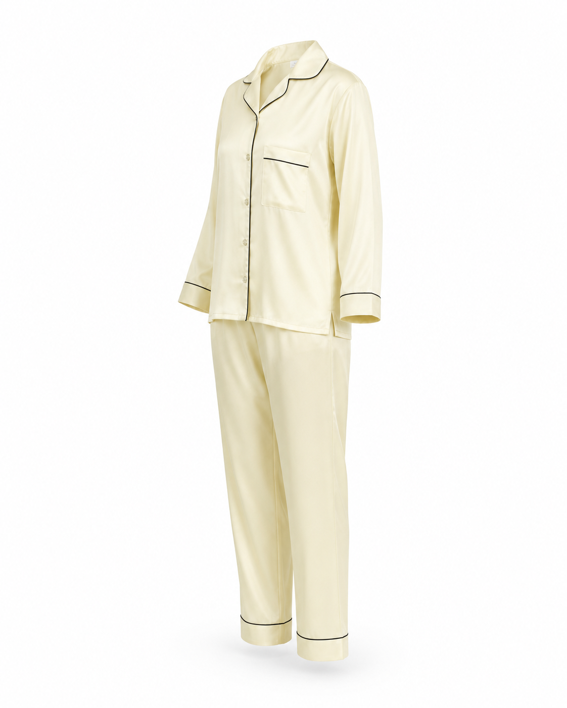 Zohroze Lemon Chiffon Satin Nightsuit