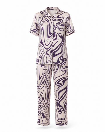 Zohroze Marble Swirl Satin Nightsu