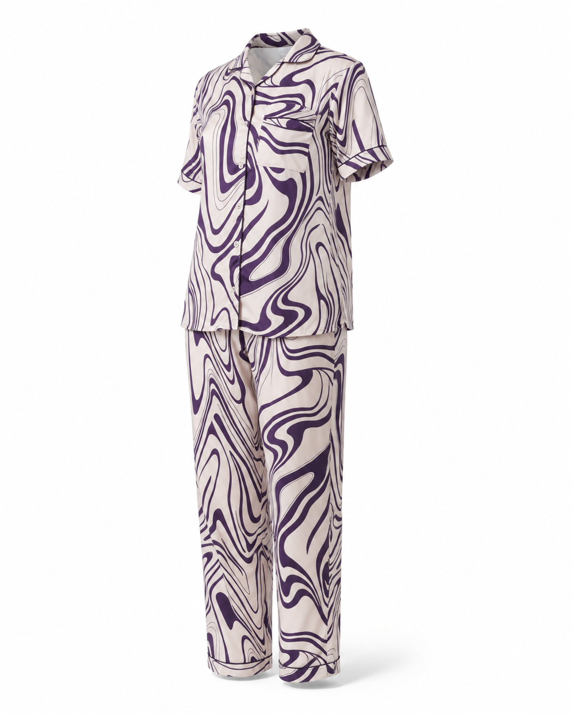 Zohroze Marble Swirl Satin Nightsu