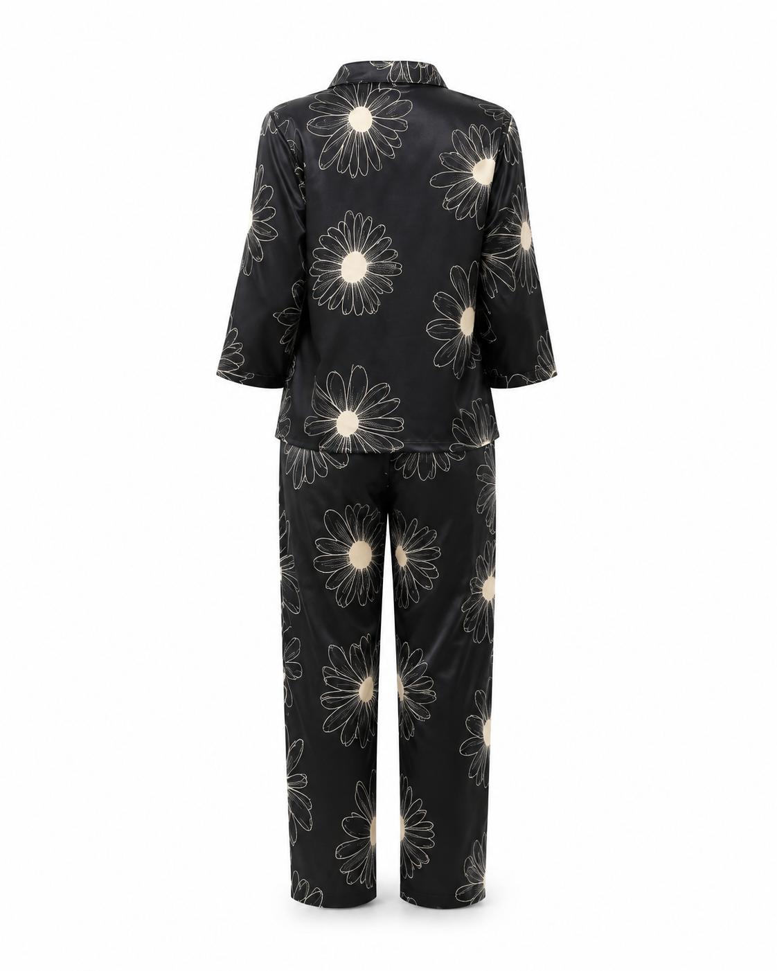 Zohroze Midnight Daisy Satin Nightsuit
