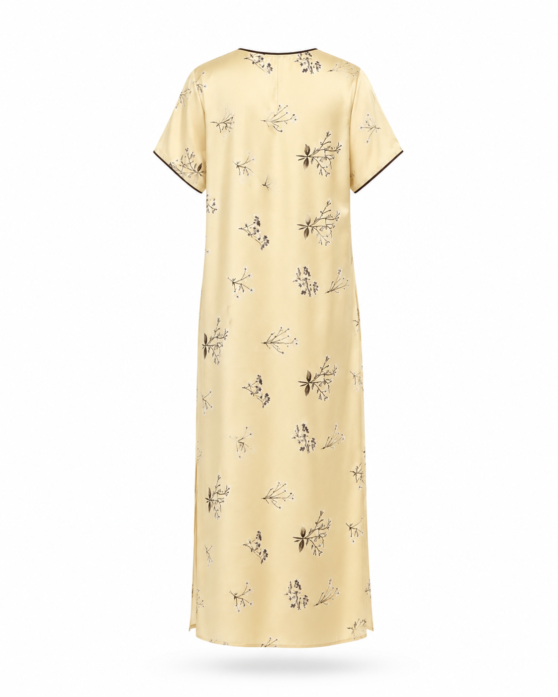 Zohroze Cream Italian Satin Maxi Nightgown