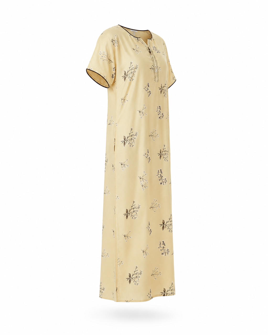 Zohroze Cream Italian Satin Maxi Nightgown