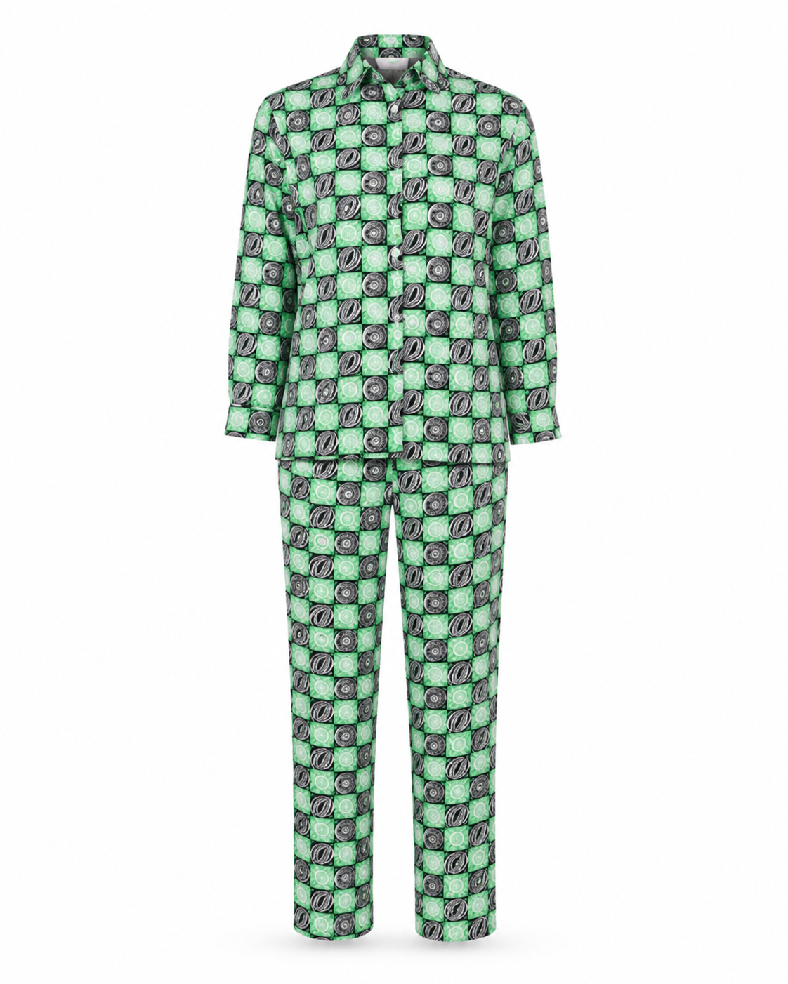 Zohroze Mod Green Geometric Print Co-Ord Set
