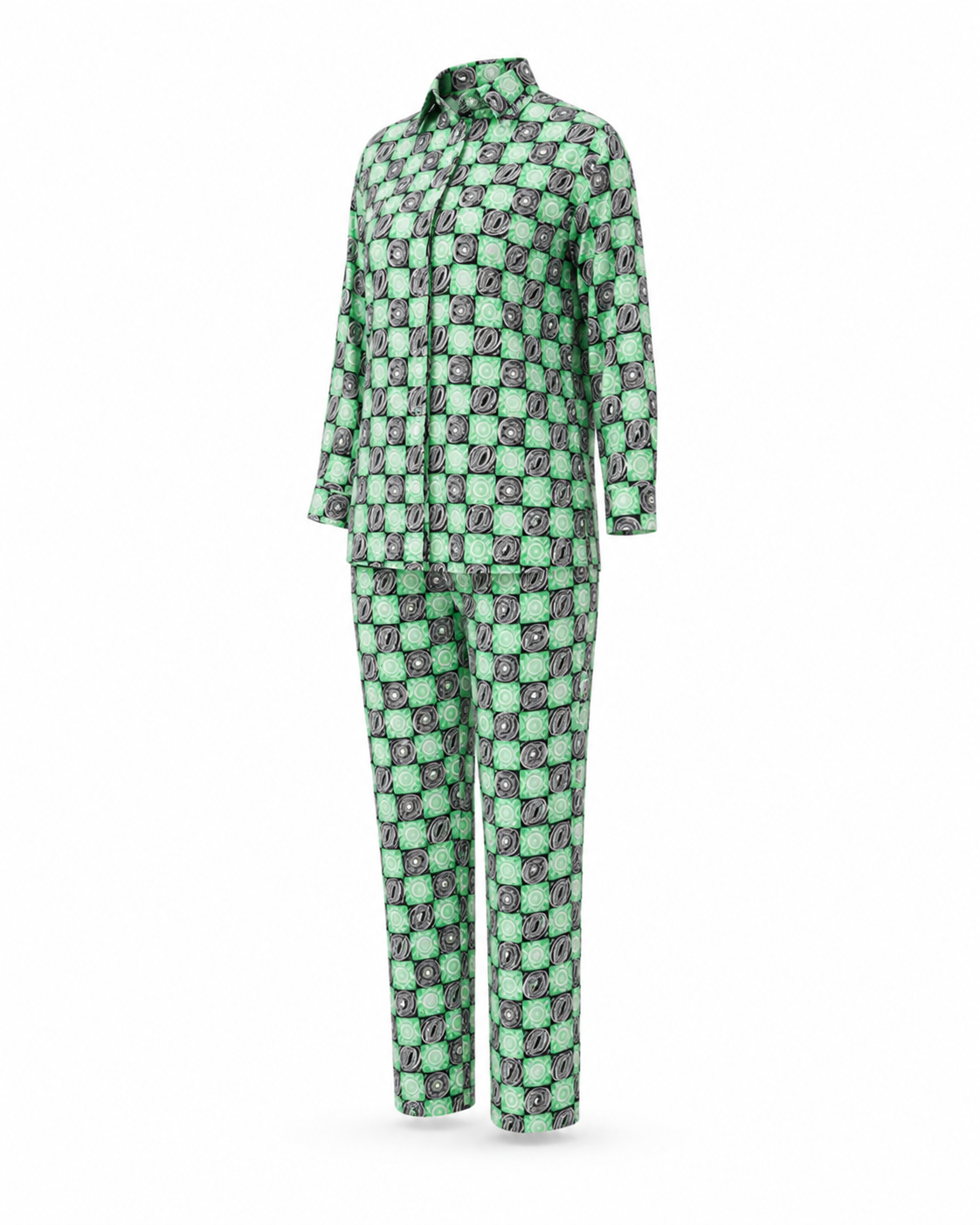 Zohroze Mod Green Geometric Print Co-Ord Set