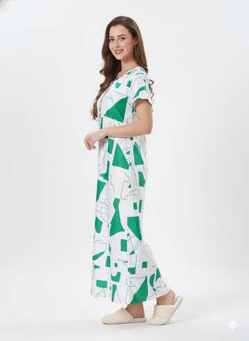Ivory Serenity White Italian Satin Nightgown | Rizqé by Zadine Luxury Maxi Sleep Dress